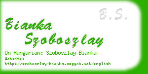 bianka szoboszlay business card